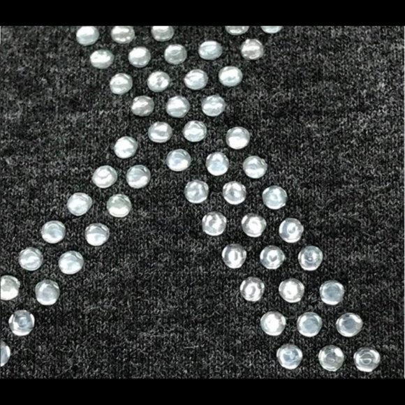 XOXO Gray Rhinestone Logo Crop Sweatshirt Size M - Picture 4 of 5